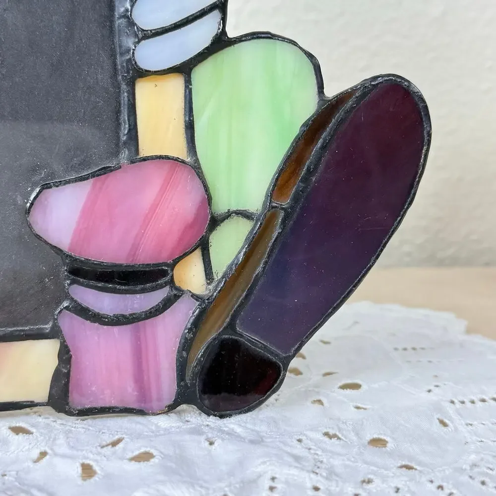 Vintage Dale Tiffany Mickey & Co Disney Goofy Stained Glass 3.5 x 5 Photo Frame